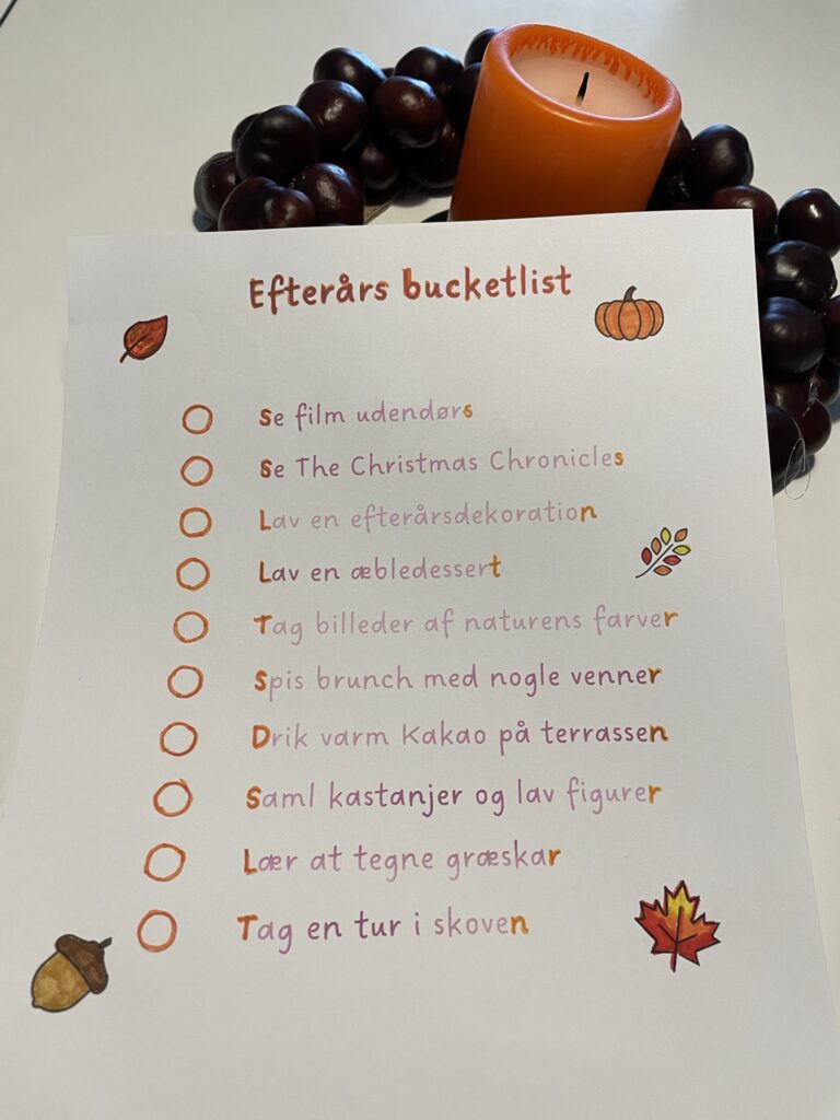 Efterårs bucketlist